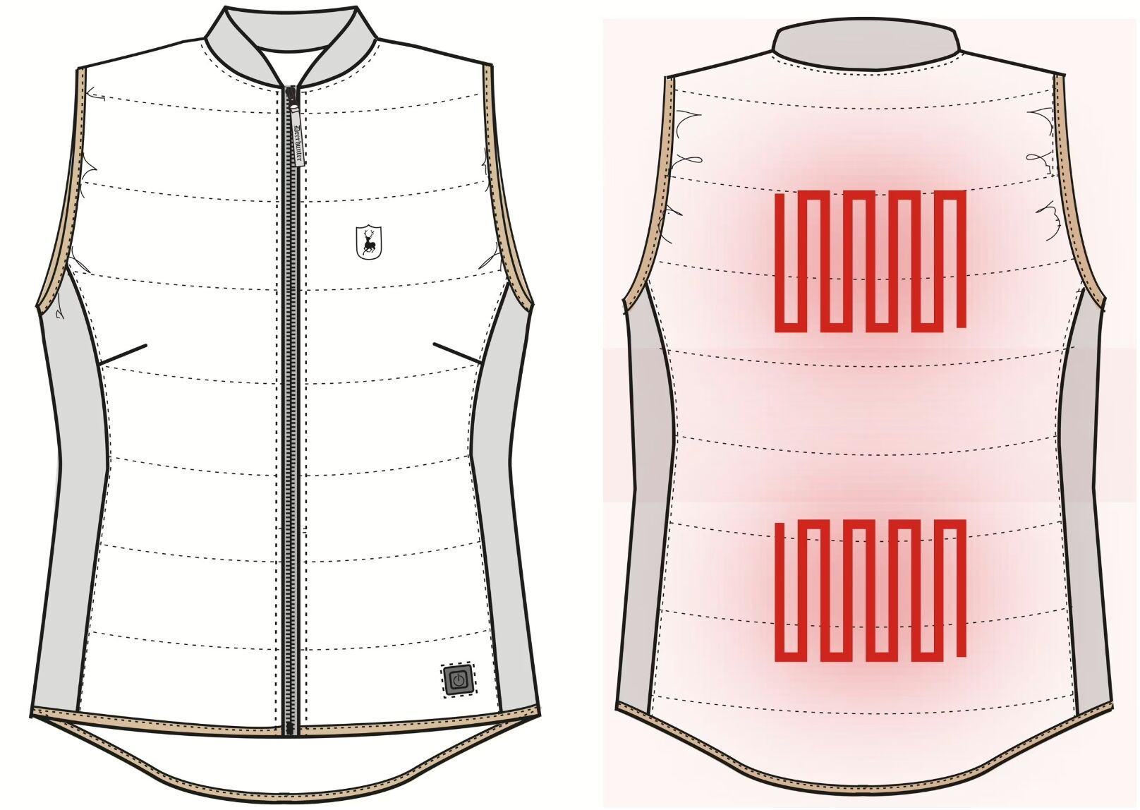 Schematische Darstellung mit Verteilung der Heizelemente